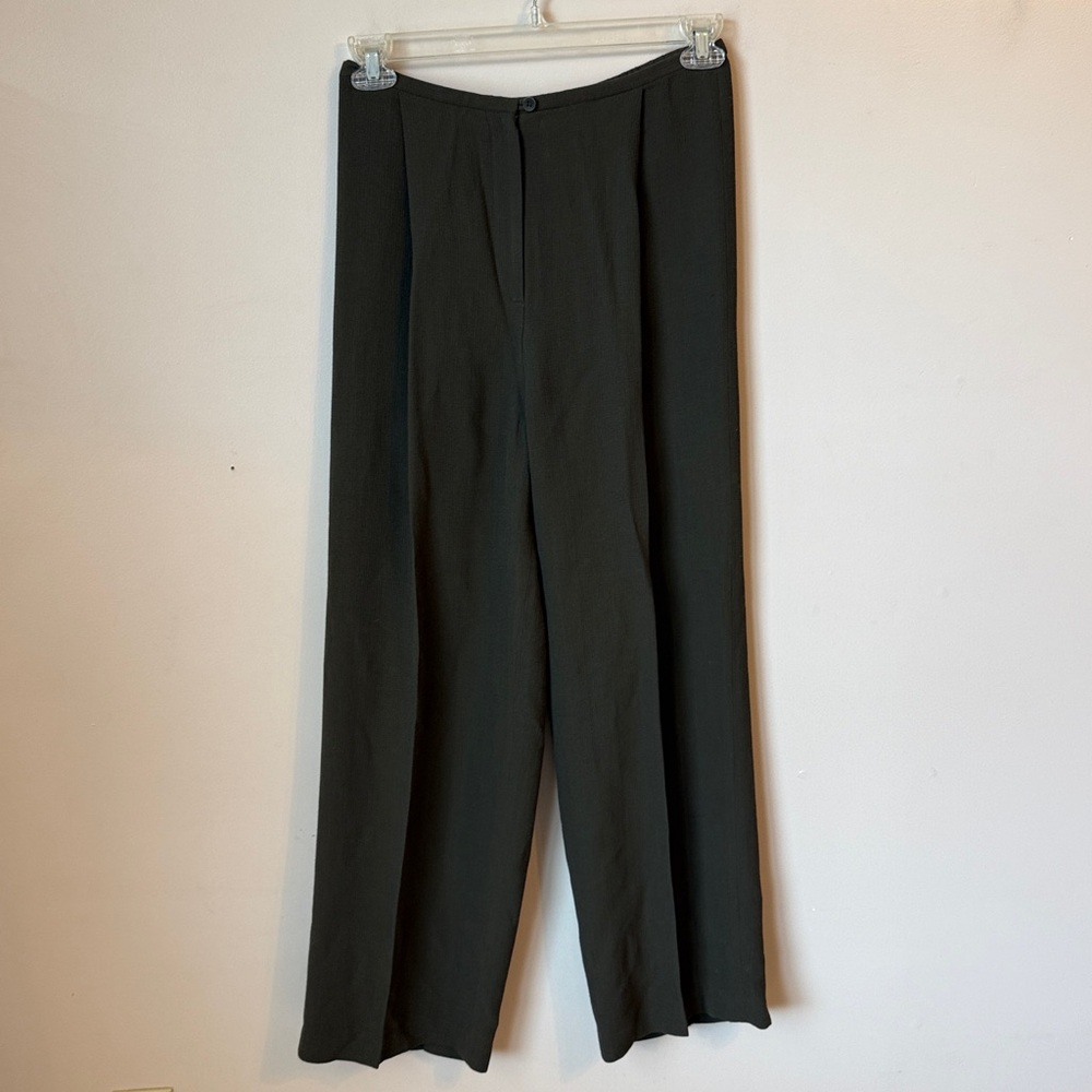 Eileen Fisher Pants Zip Front With Button Elastic Waistband In Back Size Medium